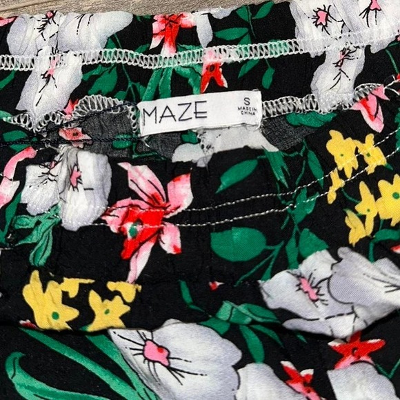 Maze Floral Print Boho Indie Whimsigoth High Waisted Wide Leg Pants Size S - Picture 2 of 4